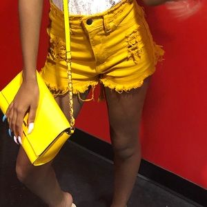 Fashion Nova Shorts - Mustard Shorts Fashion Nova Shorts - Mustard Shorts